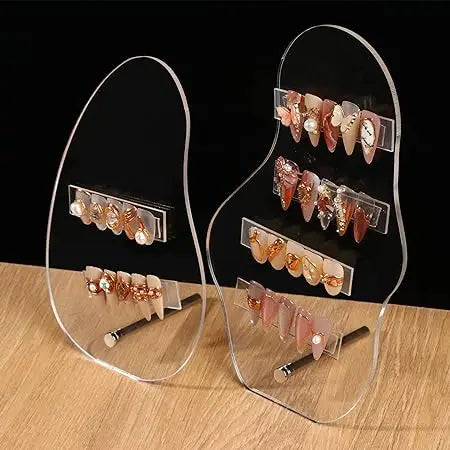 Acrylic Nails Stand Boards Press on Nails Holder Sample Display(2 Sets)with 20pcs Nails Art Tips Strips Tape