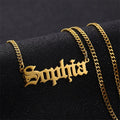Hot Selling Figaro Clavicle Chain Custom Letter Name Necklace Stainless Steel Gold Plated Necklace