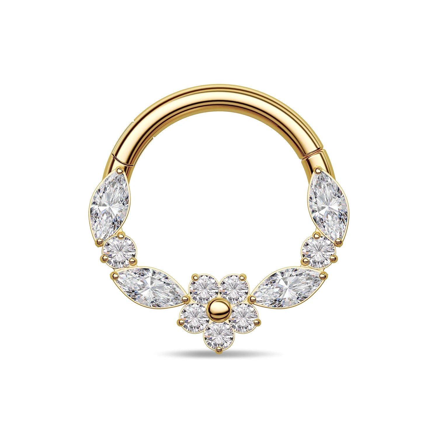 TOPOSH Pave CZ Heart Dangle Earring a Hand-Polished Charm Labret Design for Cartilage Helix and Conch Piercing Jewelry