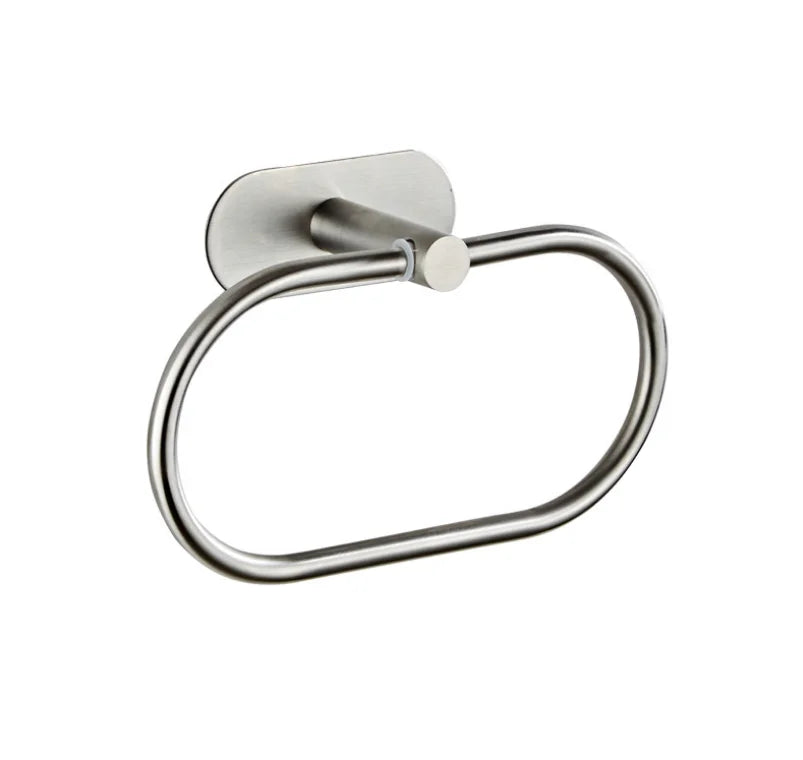 No Drill Wall Mounted Towel Ring Stainless Steel Circle Towel Holder MegaBDM