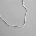 Minimalism Bucket Bead S925 Silver Chain Choker Handmade Short Chain Pure Silver Necklace Sterling Silver Beaded Choker