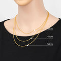 Dainty Gold Twisted Wave Chain Necklace - 17-18 Inch Layering Piece for Women