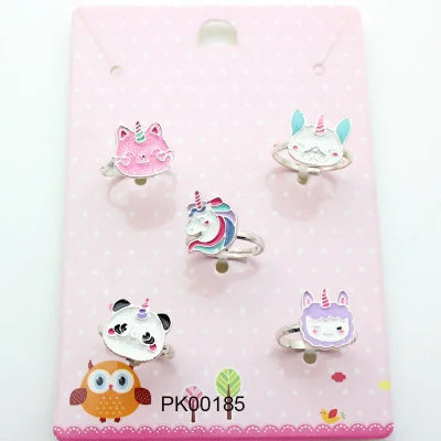 B.PHNE OEM/ODM Lovely Party Baby Girl Jewelry Cute Animal Cartoon Alloy Kids Finger Rings for Kids