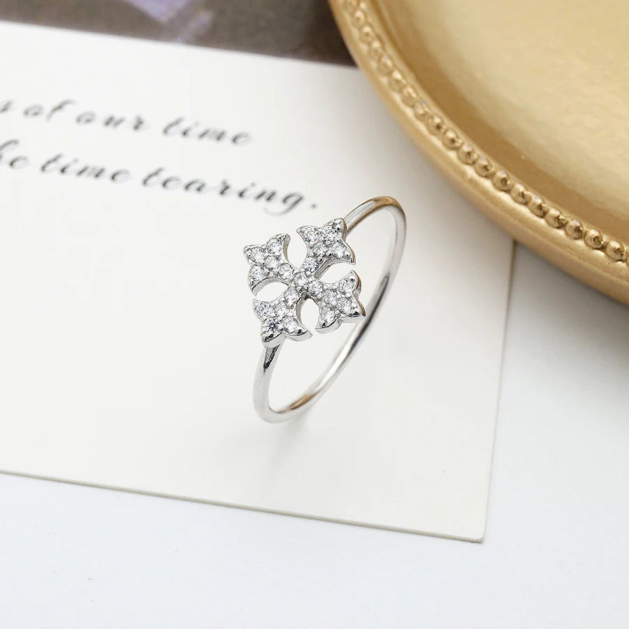 Silver Jewelry S925 Sterling Women Zircon Ring Engagement Ring 925 Sterling Silver