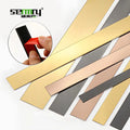 Factory Self Adhesive Stainless Steel Tile Trim Metal Wall Flat Decoration Strips for Hotel Villa Wall Ceiling Decorative