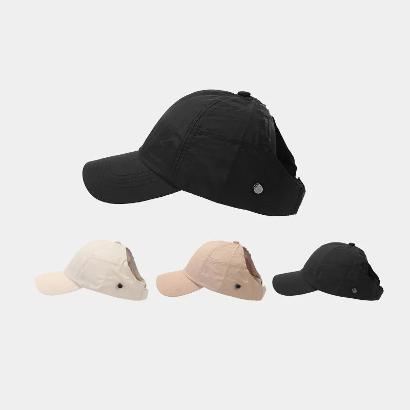 Women's Solid Color Outdoor Sports Baseball Cap Quick-Drying Breathable Golf Cap with Sun Visor for Cycling Travel Fishing