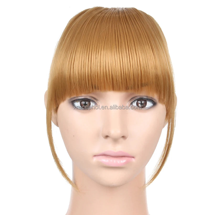 Clip in Bangs Fringe Synthetic  Hair Bang Clip in Hair Extensions Clip on Bangs with Temples for  Women