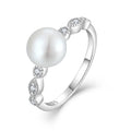 High Quality Vintage Style 925 Sterling Silver Freshwater Pearl Ring With CZ Prong and Bezel Setting for Engagement