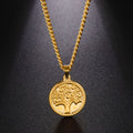 Myshape Minimalist Round Circle Pendant Necklace Women Stainless Steel Gold Color Clavicle Chain Choker Jewelry Christmas Gift