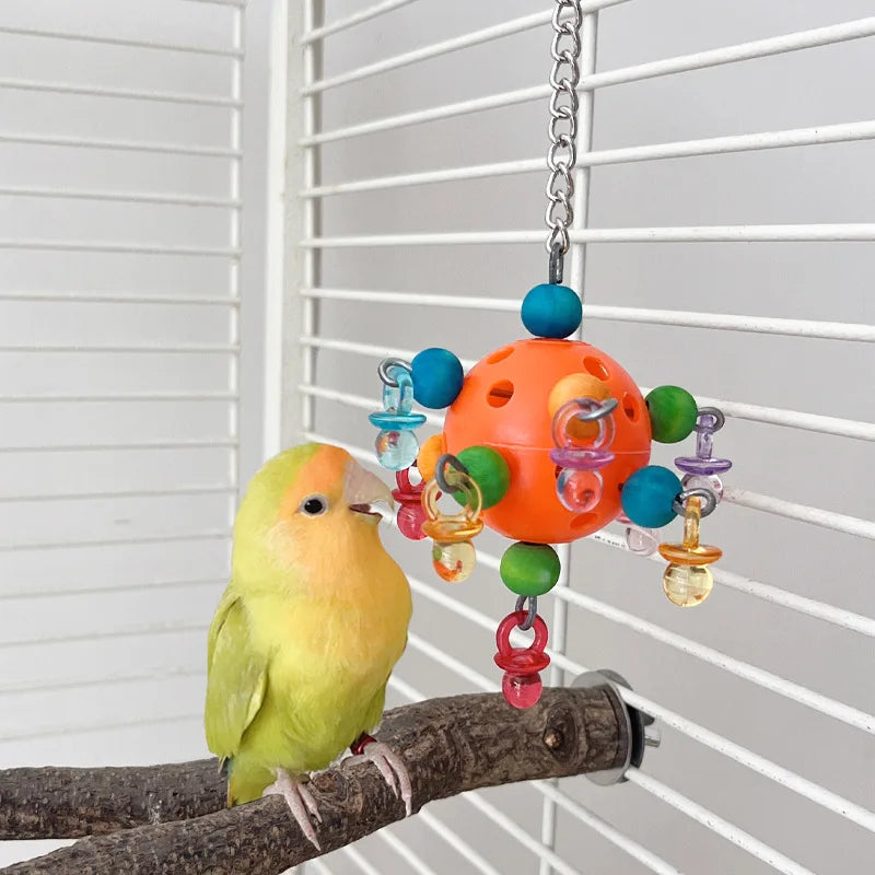 USMILEPET Best Seller Plastic Parrot Toy Birdcage Decoration Small Bird Toy Chewing Hole Ball for Pet Parrots