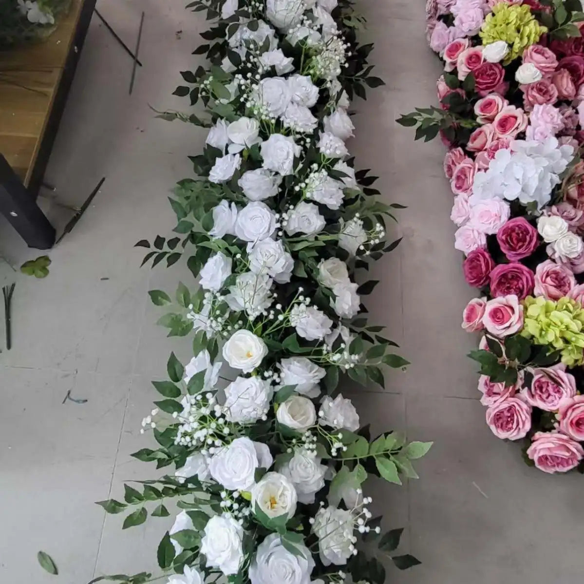 Wedding Flower Table Runner Artificial Flower Raw for Wedding Wedding Flower Decoration Pink Flower Wedding Decor