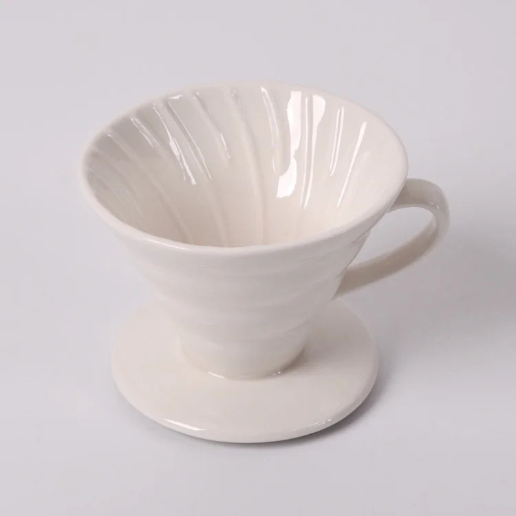 Wholesale ColorColorful Ceramic Porcelain Pour Over V Shaped Brewer Portable Coffee Drip Dripper Filter Set with Cup Stand