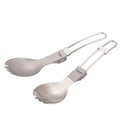 camping Titanium Folding Spork Camping Spoon Lightweight Outdoor Dinner Spork Flatware for Travel Camping Accessories