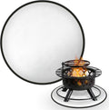 Outdoor 36' Inch Round Aluminum Silicone Fiberglass Heat-Resistant Non-Stick  Fireproof Fire Pit Mat