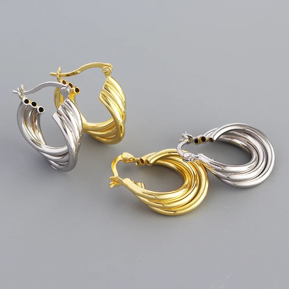 Luxury Unique Design S925 Sterling Silver Heavy Earrings for Women YHE0441