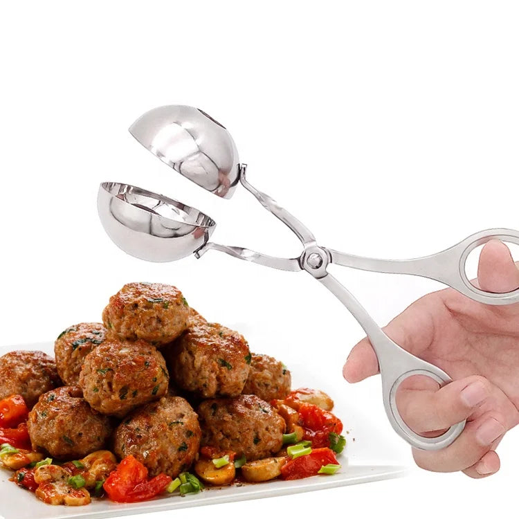 DIY Ball Maker Meatball Tool Non-Stick Metal Tongs Dishwasher Safe Eco-Friendly for Kitchen Use