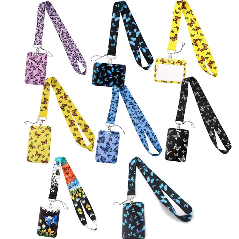 Promotional Phone Neck Strap Polyester Sublimation Printed Pvc Retractable Wrist Lanyard With ID Card Holder