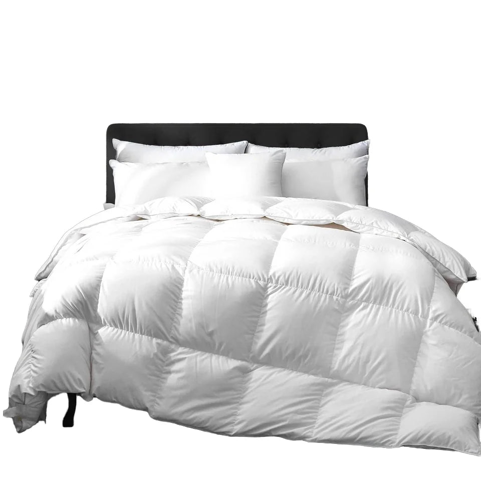 Customizable King Size White Goose Duck Feather Down Filled Bedding Comforter Duvets Solid & Vintage Pattern for Home & Hotel