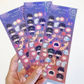 Waterproof A4 Textured Sand Sugar Glitter Transparent Korean Meme Sticker Sheets with Clear Backing