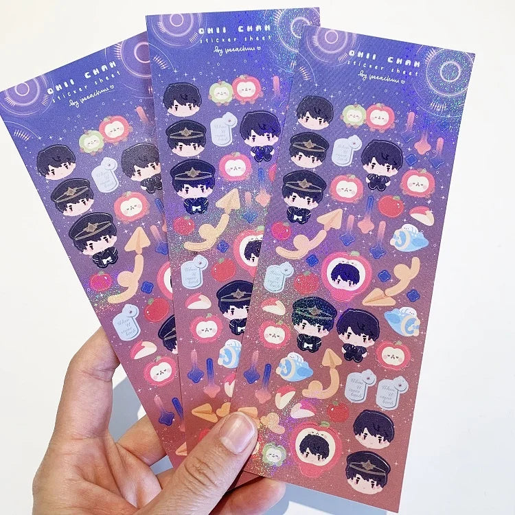 Waterproof A4 Textured Sand Sugar Glitter Transparent Korean Meme Sticker Sheets with Clear Backing