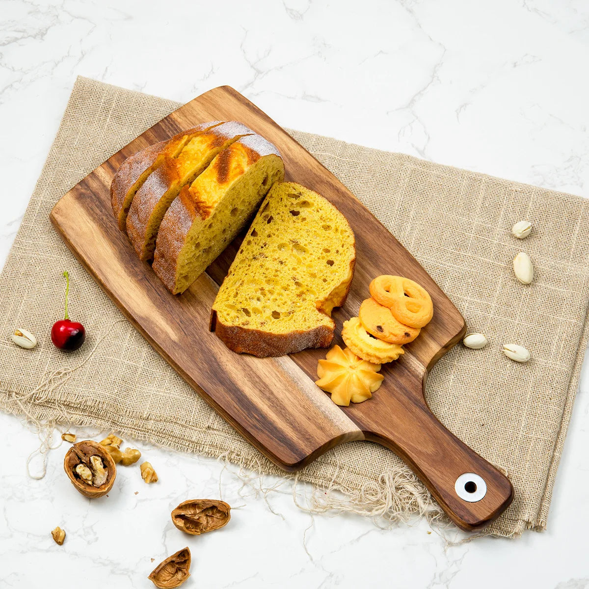 Acacia Wood Cutting Boards Wooden Charcuterie Board with a Handle and Hanging Hole