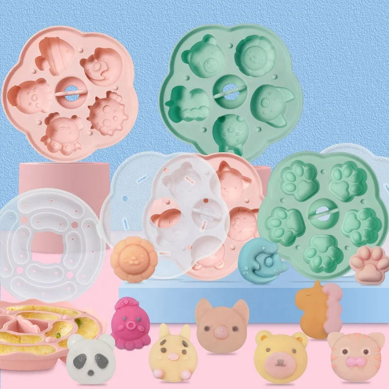 D5066 Baby Food Rice Pudding Cute Pet Biscuit Mousse Cake Ice Cream Ice Block Jelly Chocolates Resin Mold  Silicone 3D Mould