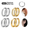 ASTM F136 Earrings Earlobe Conch Helix CZ Inlay Style Labret Lobe Nose Septum Cartilage Women Body Piercing Jewelry