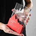 ADL Polished Crystal Glass Metal Award Honorary Outstanding Employee Trophy with Mountain Peak Design Gift Employees Love Theme