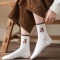 Wholesale Autumn Winter Warm Solid Color Cotton Women Fashion Breathable Custom Crew Socks