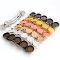 5pcs/lot 12mm with 5 Cameo High Quality 7 Colors Plated Hairpin Hair Pins Clips Blank Base Setting DIY Accessories Findings