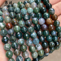 Natural Agate Stone Beads for Jewelry Making Loose India Agate Beads Faceted Gemstone Beads 4mm 6mm 8mm 10mm 12mm