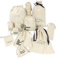 Multi Sizes Custom Logo Drawstring Cotton Muslin Gift Bags for Jewelry Cosmetics Hair