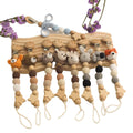 Handmade Cartoon Animals Baby Pacifier Chain Baby Soothing Teether Wooden Beads Crochet Baby Pacifier Clip