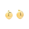 Minimalist 18k Gold Plated Stud Earrings for Women Waterproof Oval Shaped Brass Jewelry With PVD Craft Trendy Party Gift