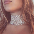 Unique Trendy Rhinestone Exaggerated Teardrop Necklace - Collarbone Chain - Claw Chain - Original Manufacturer of Jewelry