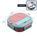 Wholesale 304 Metal Lunch Box Stainless Steel 550ml square 3 Compartment Hot Water Insulted Lunch Box with Spork for Kids