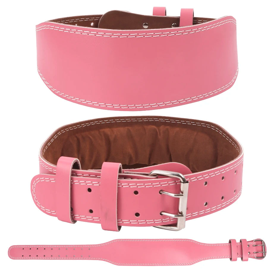 Customizable Pink Leather Gym Belt for Girls Durable Weight Lifting & Training for Squat & Deadlift Girls' Fitness Safety