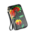 2025 New Style Premium Genuine Cowhide  Leather Rfid Women Purse Unique Designer Clutch Wallet Holder with Embroidery