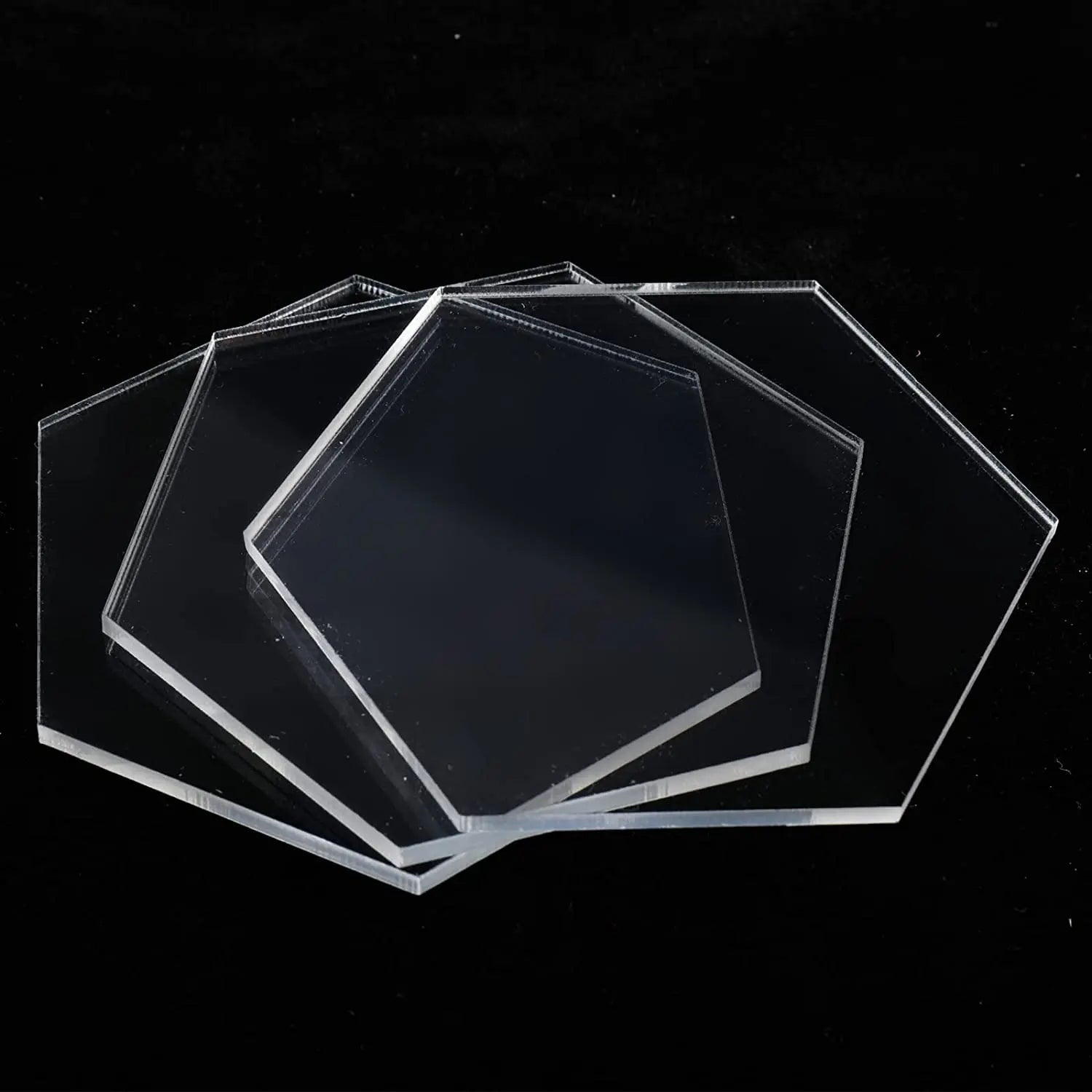 Clear Hexagon Acrylic Place Cards Eco-Friendly Wedding Guest Names and Table Number Organizer Modern Style