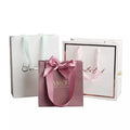 Wholesale Luxury Art Paper Boutique Bags with Custom Logo White Shopping Bags with Handle for Craft Gifts 'Thank You' Included