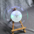 Fashion Transparent LED Acrylic Coastesr with Carved Text