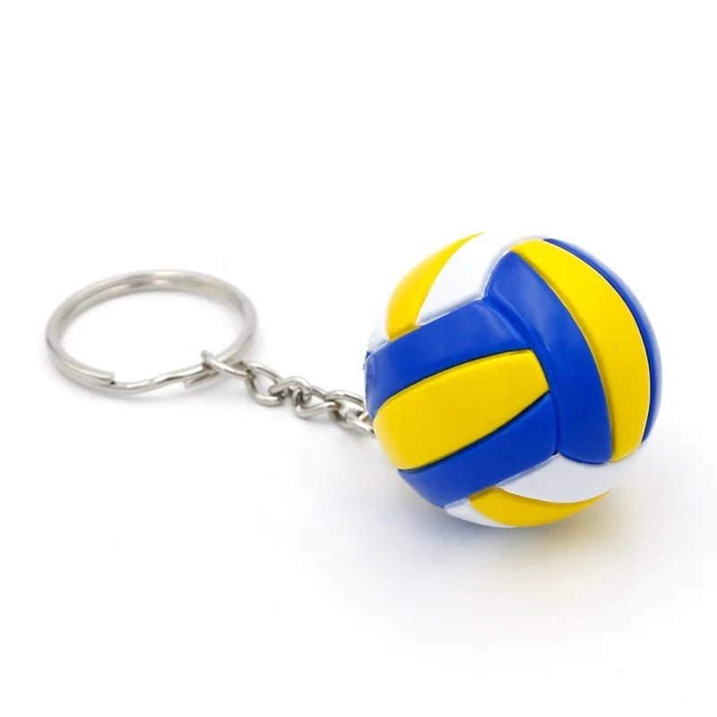 Wholesale Custom Cartoon 3D Mini Volleyball Keychain (Plastic PU)-Lightweight Promotion Gift