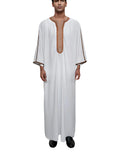 2024 Embroidered Traditional Men Jalabiyas Jubbah Muslim Men's Thobe Islamic Clothing Ramadan Thobe Robe