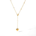 Ins Fashionable Stainless Steel 18k Gold Mother Shell Heart Pendant Charms Women Necklace for Gift