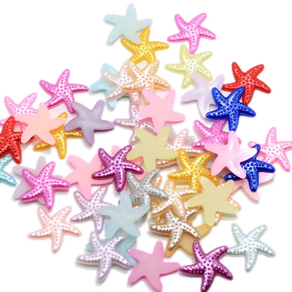 New Novelty 18MM ABS Starfish Crafts 1000Pcs/bag ABS Pearls Starfish Beads for Art Scrapbooking Wedding Party DIY Decoration