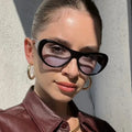 STORY GD97144 Large Oval Fashion Sun Glasses Big Vacation Beach Purple Sunglasses for Women