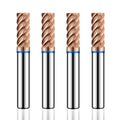 AZZKOR 6F Endmills Color-Ring Coating Tungsten Carbide Flat Bottom Milling Cutter for CNC Mechanical TGB-HRC58