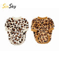 SinSky Dog Cloth Warm Windproof Pet Apparel Winter Pet Luxury Puppy Teddy Clothes Leopard Print Plush Warm Sweater