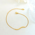 2023 New 18k Gold Simple Water Ripple Line Women's Bracelet S Curve Round Stick Twisted Line Bracelet Jewelry