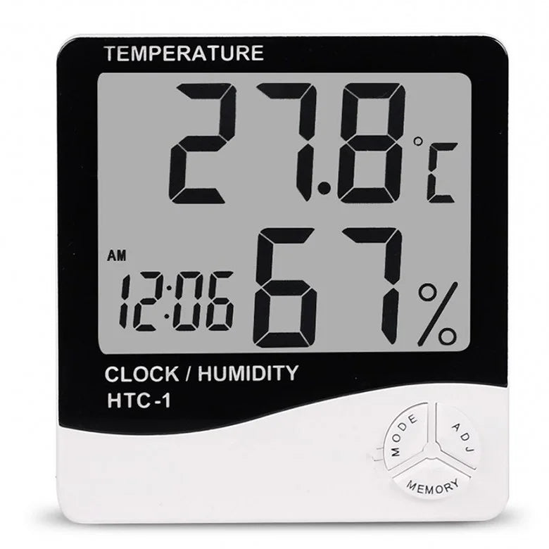 Professional Digital Temperature Humidity Meter for Eyelash Extension Workspace White Color